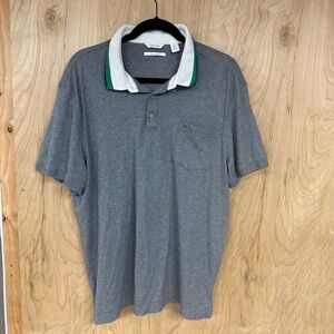 Calvin Klein Mens Short Sleeve Liquid Touch Polo Shirt Size XL Gray Shirt